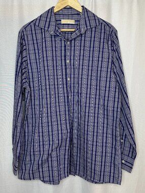 Michael Kors Men’s Slim Fit Dress Shirt, Size 16, 34/35 Office City Preppy Work